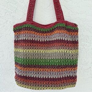 The Sak Crochet Multi-color Shoulder Bag Length 14” Height 12” Boho
